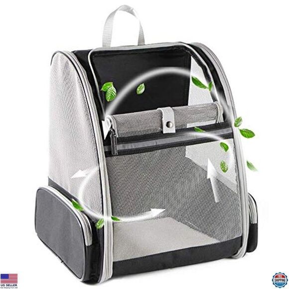 Texsens Bubble Backpack Pet Carrier - Travel Design for Cats & Dogs - Black - Picture 1 of 6